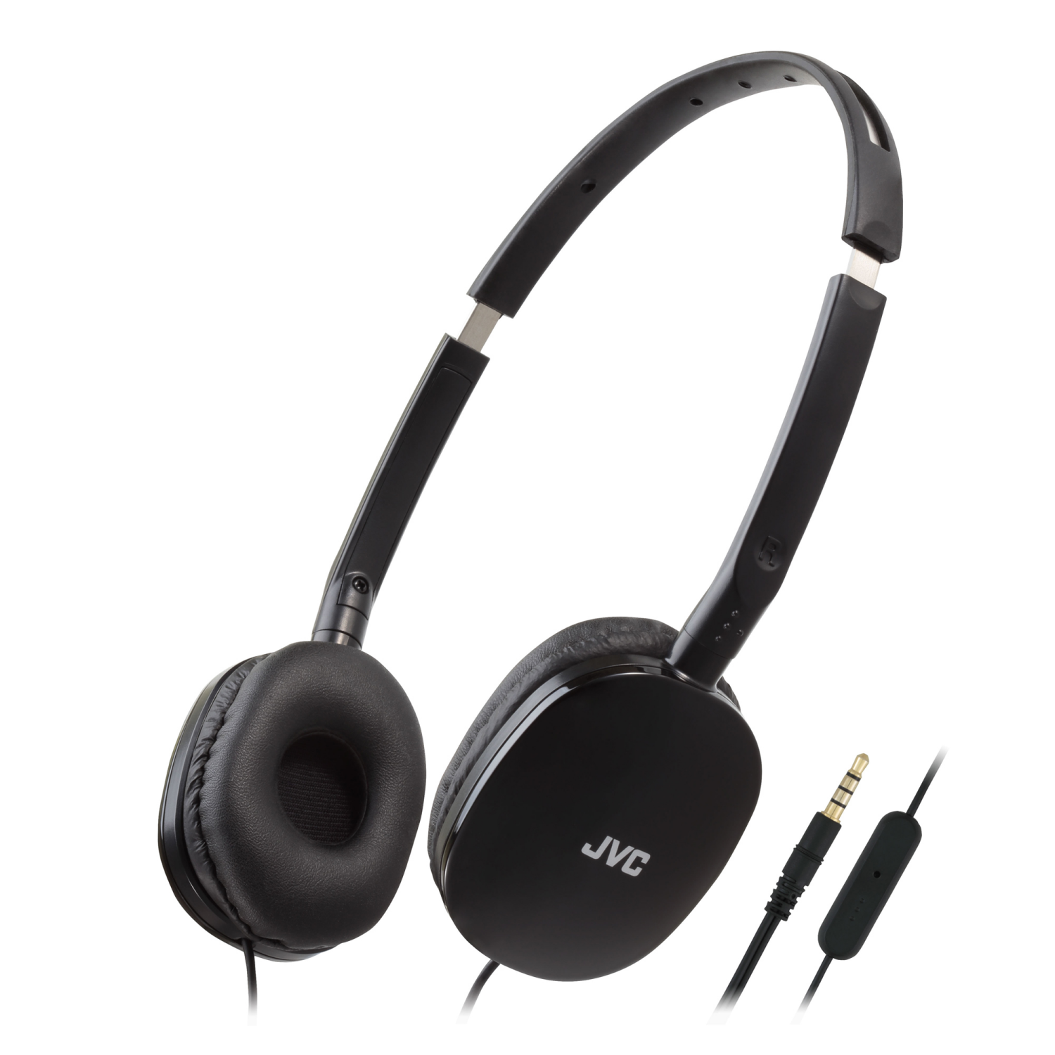 slide 1 of 2, JVC Black Flats Headphones with Mic, 1 ct