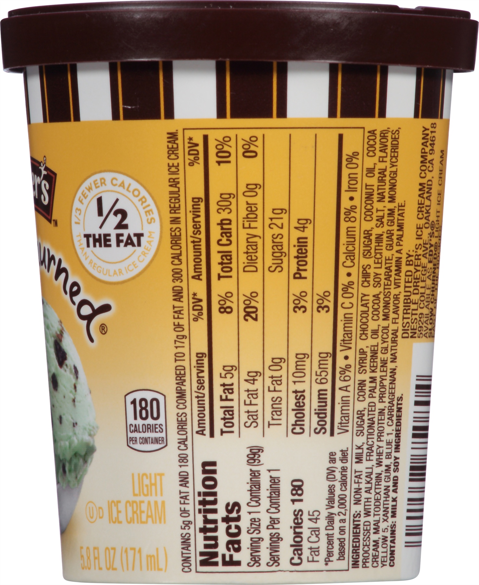 slide 3 of 6, Edy's Slow Churned Light Ice Cream Mint Chocolate Chip, 5.8 fl oz