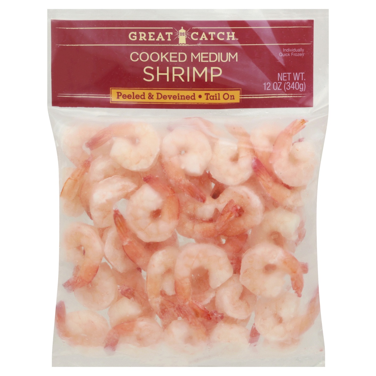 slide 1 of 1, Great Catch Tail Off Cooked Shrimp, 12 oz