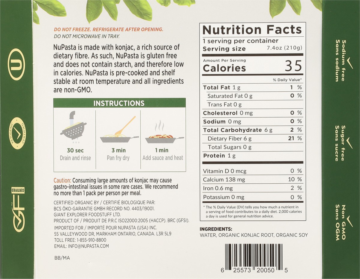 slide 5 of 9, NuPasta Konjac Organic Fettuccine 7.4 oz, 7.4 oz