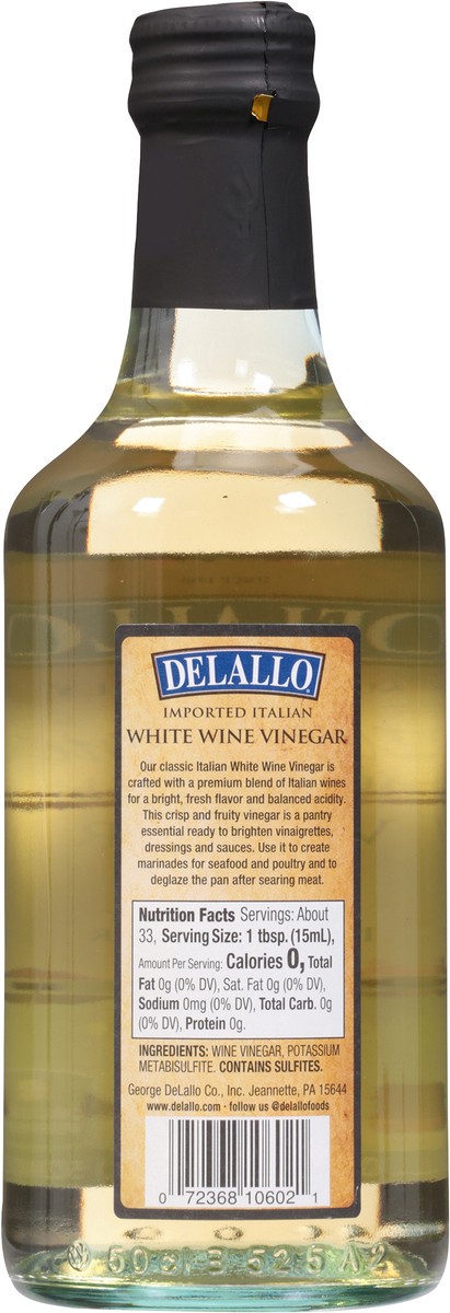 slide 10 of 14, DeLallo White Wine Vinegar 16.9 fl oz, 16.9 fl oz