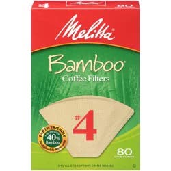 Melitta Bamboo No. 4 Coffee Filters, 80 ct