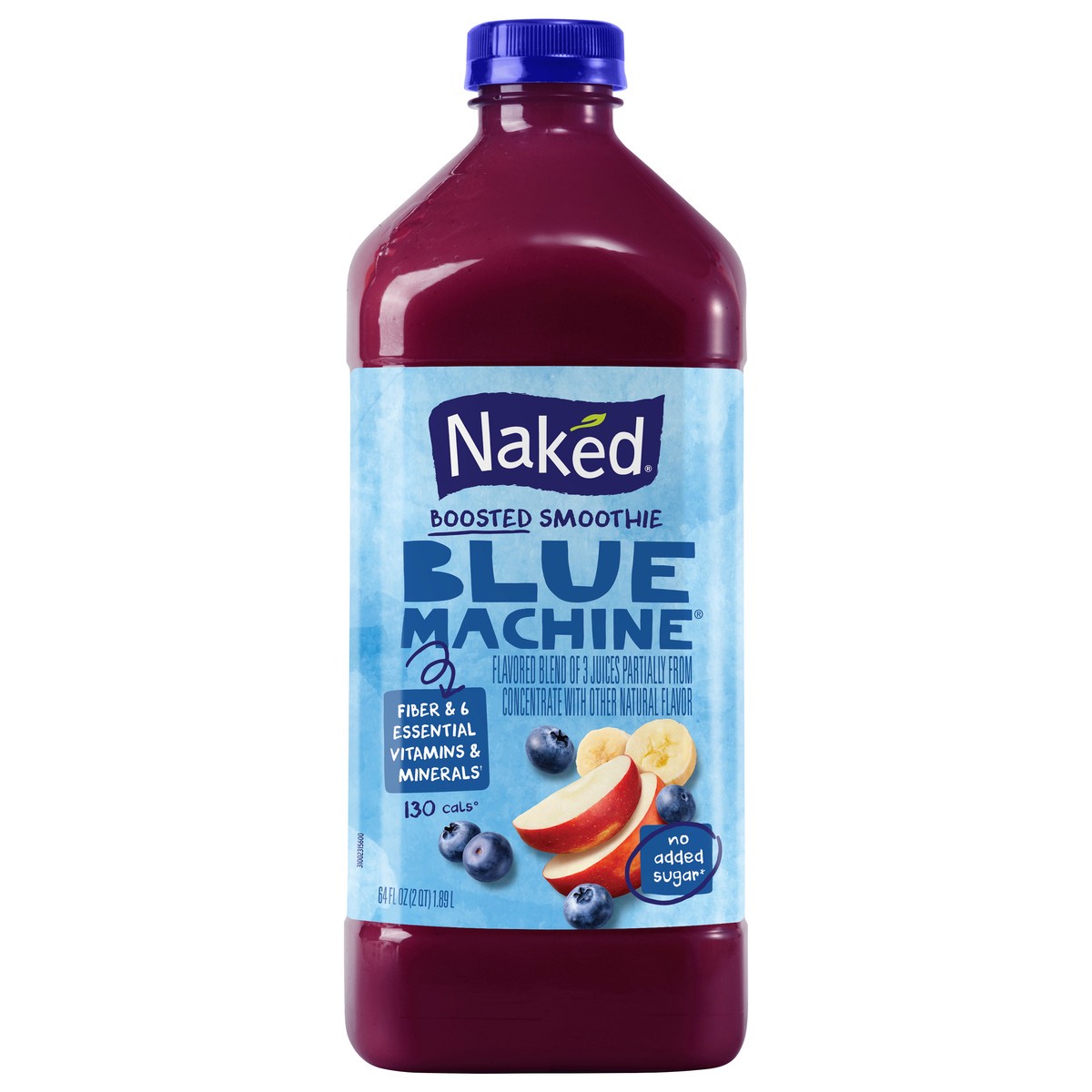 slide 1 of 10, Naked No Sugar Added, Non GMO Blue Machine Fruit Juice, 64 Fl Oz, Bottle, 64 fl oz