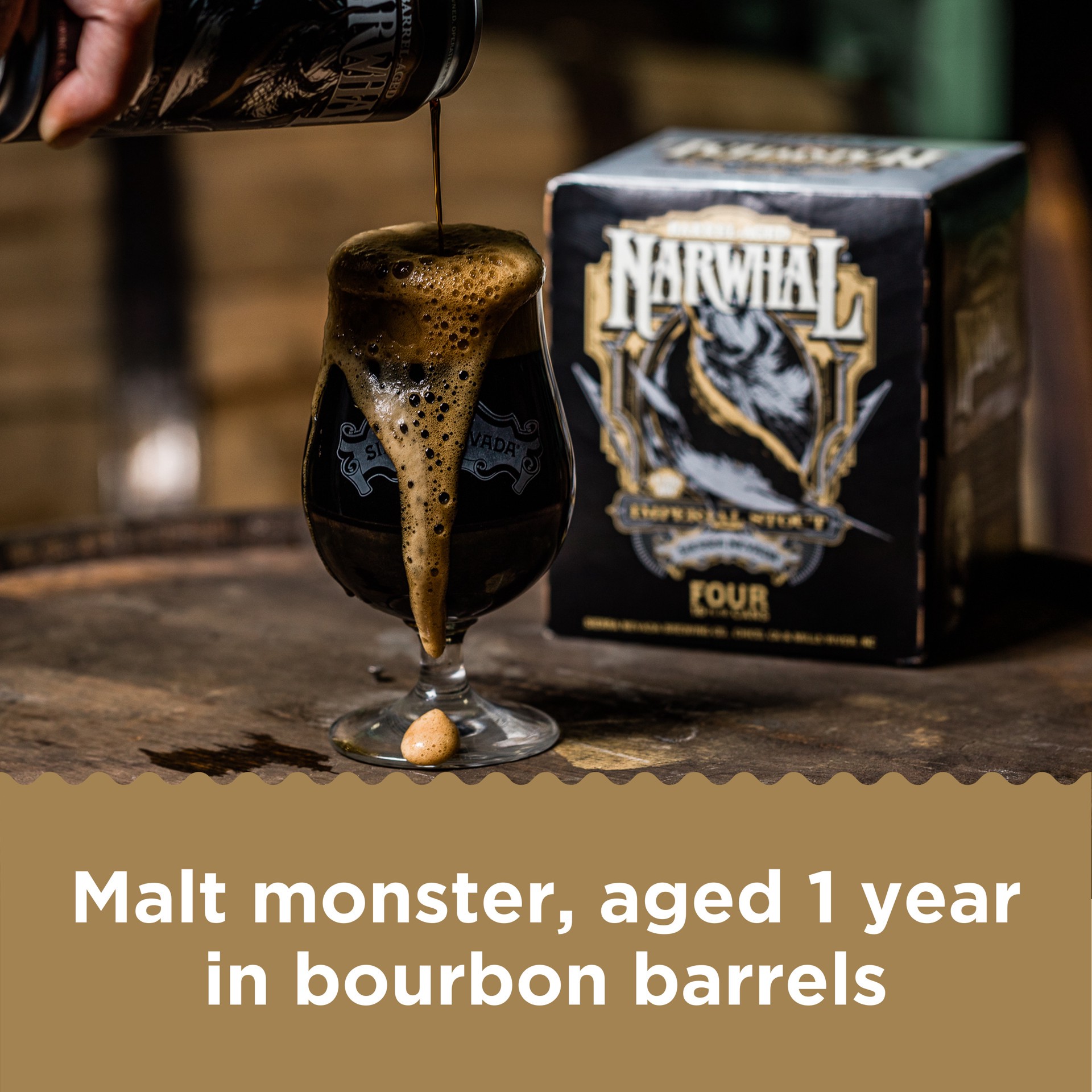 slide 3 of 10, Barrel Aged Narwhal Imperial Stout Craft Beer 4 Pack (16oz Cans), 16 oz