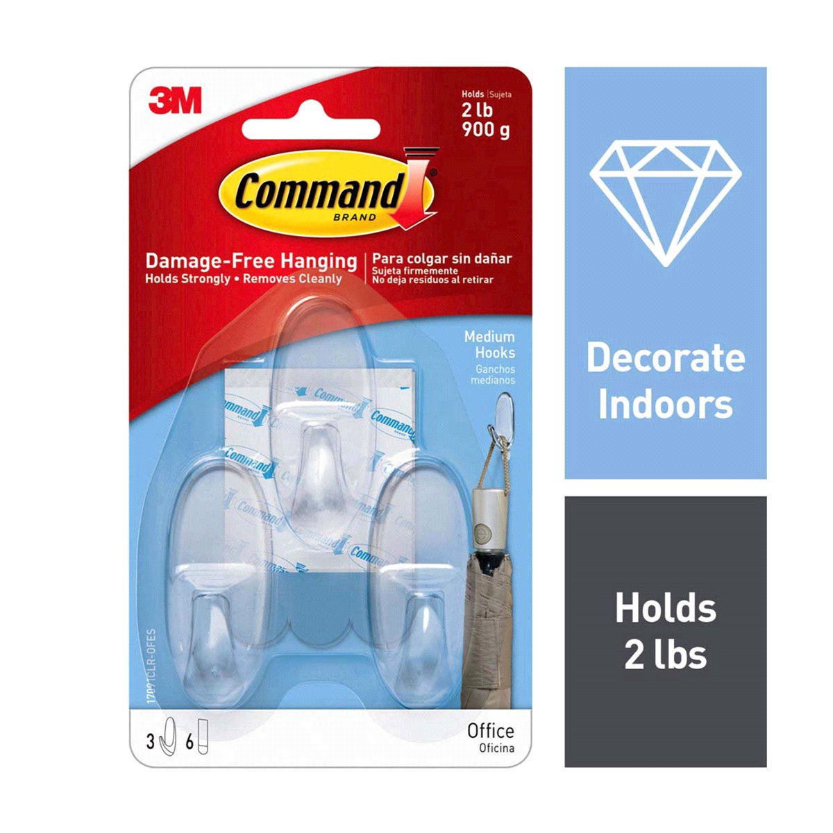 slide 1 of 29, Command Clear Medium Hooks, 3 ct