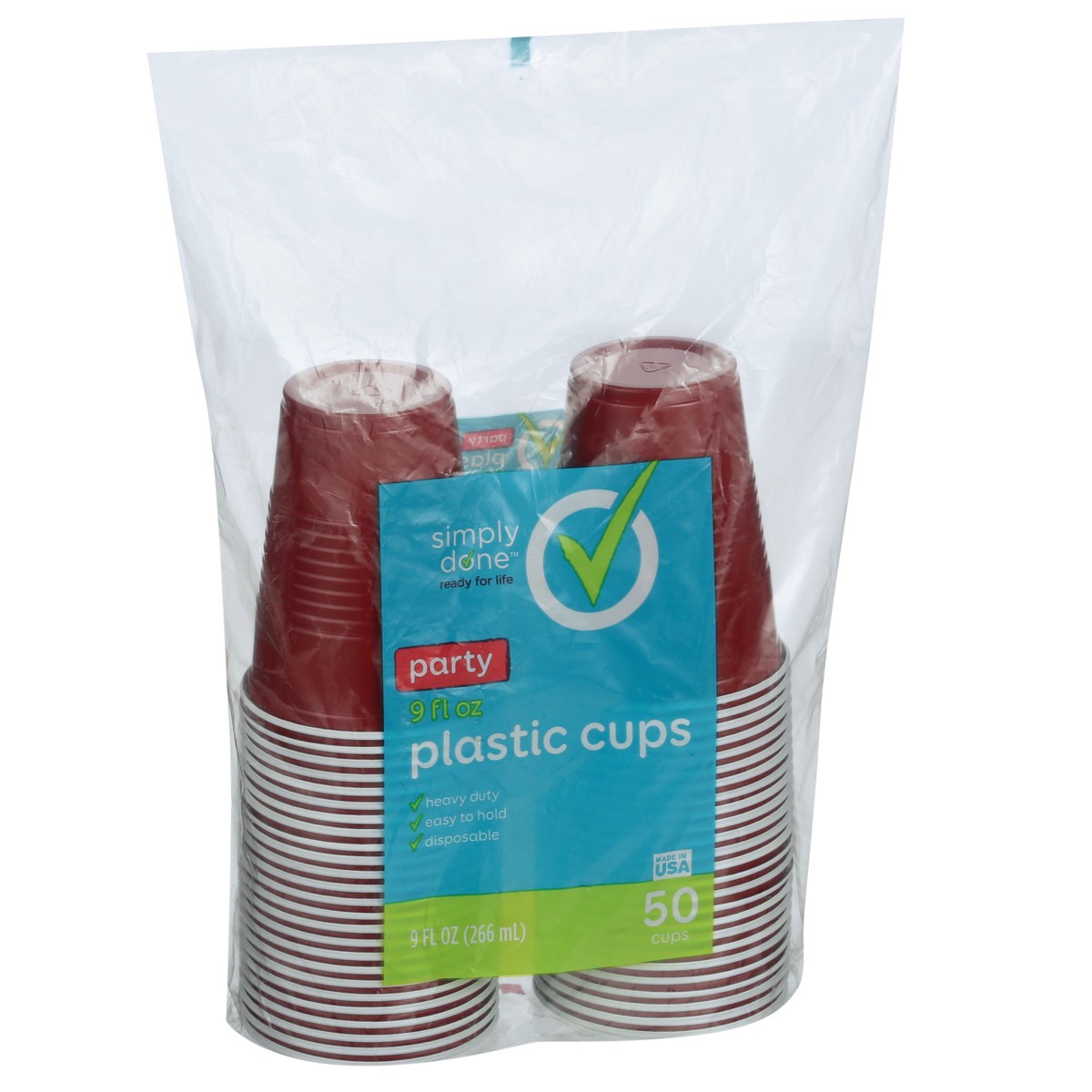 slide 5 of 9, Simply Done Party Plastic Cups, 9 fl oz