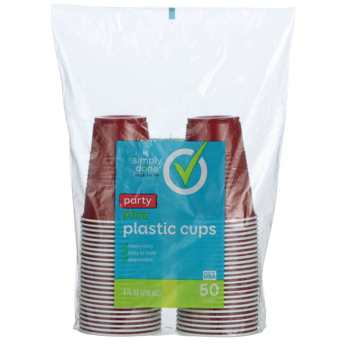 slide 8 of 9, Simply Done Party Plastic Cups, 9 fl oz