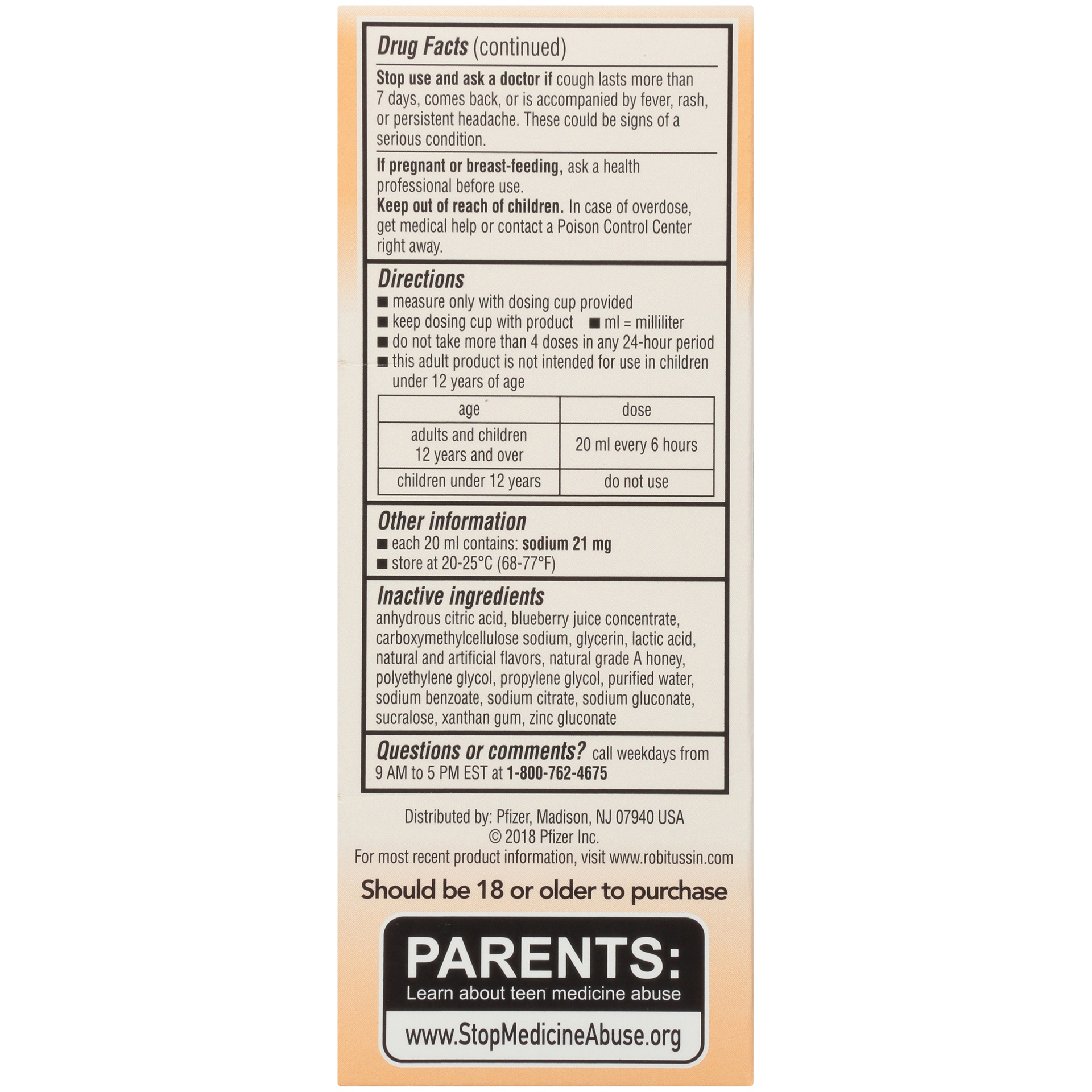 slide 4 of 6, Robitussin Maximum Strength Honey Nighttime Cough DM, Cough Medicine for Adults Made with Real Honey for Flavor- 4 Fl Oz Bottle, 4 fl oz