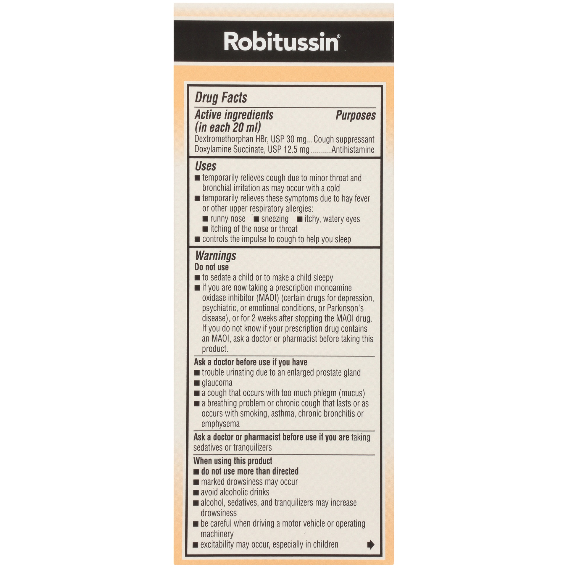 slide 6 of 6, Robitussin Maximum Strength Honey Nighttime Cough DM, Cough Medicine for Adults Made with Real Honey for Flavor- 4 Fl Oz Bottle, 4 fl oz