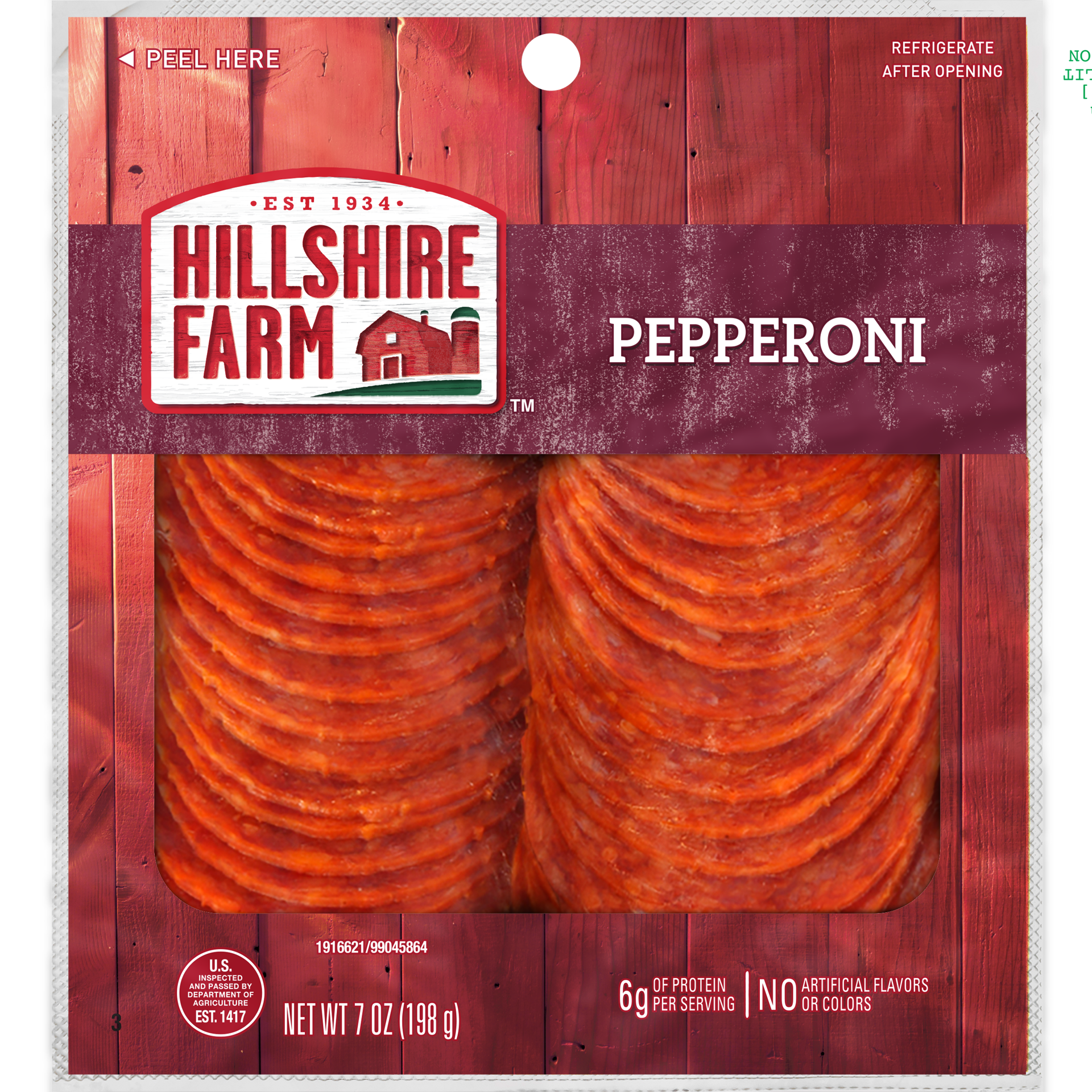 slide 1 of 5, Hillshire Farm Pepperoni Sandwich Meat, 7 oz, 198.45 g