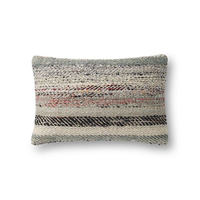 slide 1 of 3, Magnolia Home by Joanna Gaines Lindsay Oblong Throw Pillow - Grey, 1 ct