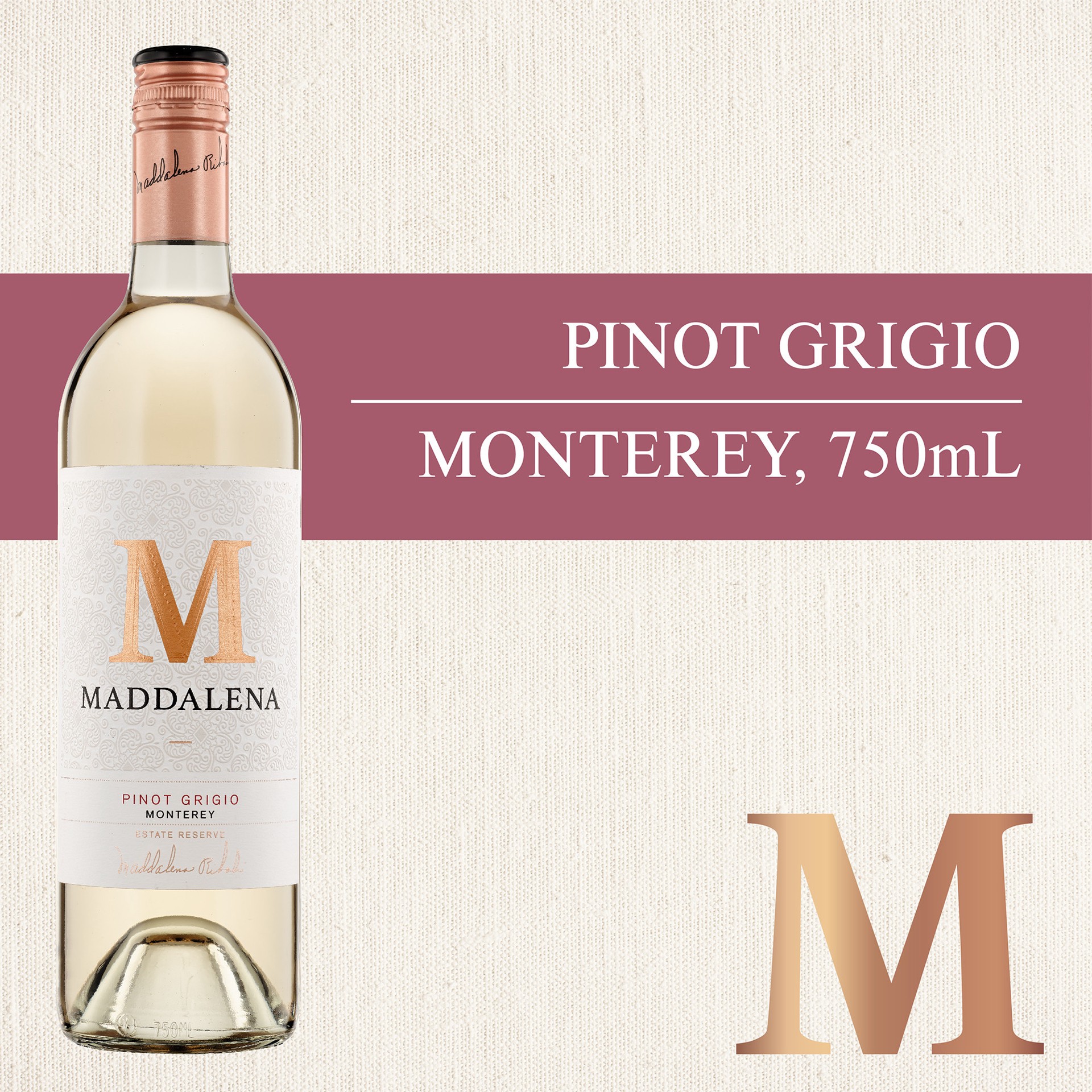 slide 8 of 8, Maddalena Pinot Grigio Monterey White Wine 750mL, 750 ml
