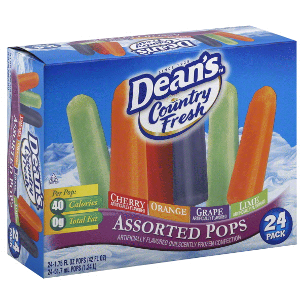 slide 1 of 1, Dean's Country Fresh Assorted Popsicles, 42 oz