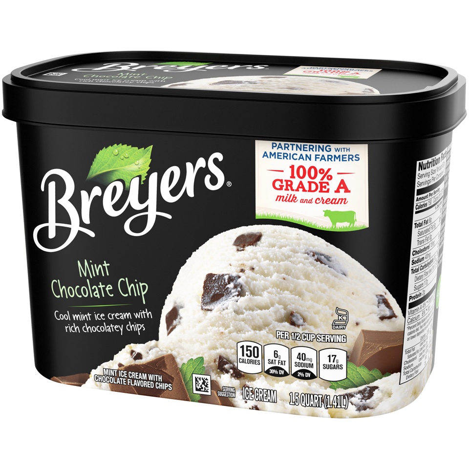 slide 4 of 5, Breyers Mint Chocolate Chip Ice Cream, 1.5 qt
