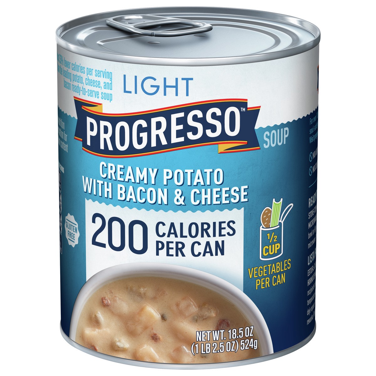 slide 9 of 9, Progresso Light, Creamy Potato With Bacon & Cheese Canned Soup, Gluten Free, 18.5 oz., 18.5 oz