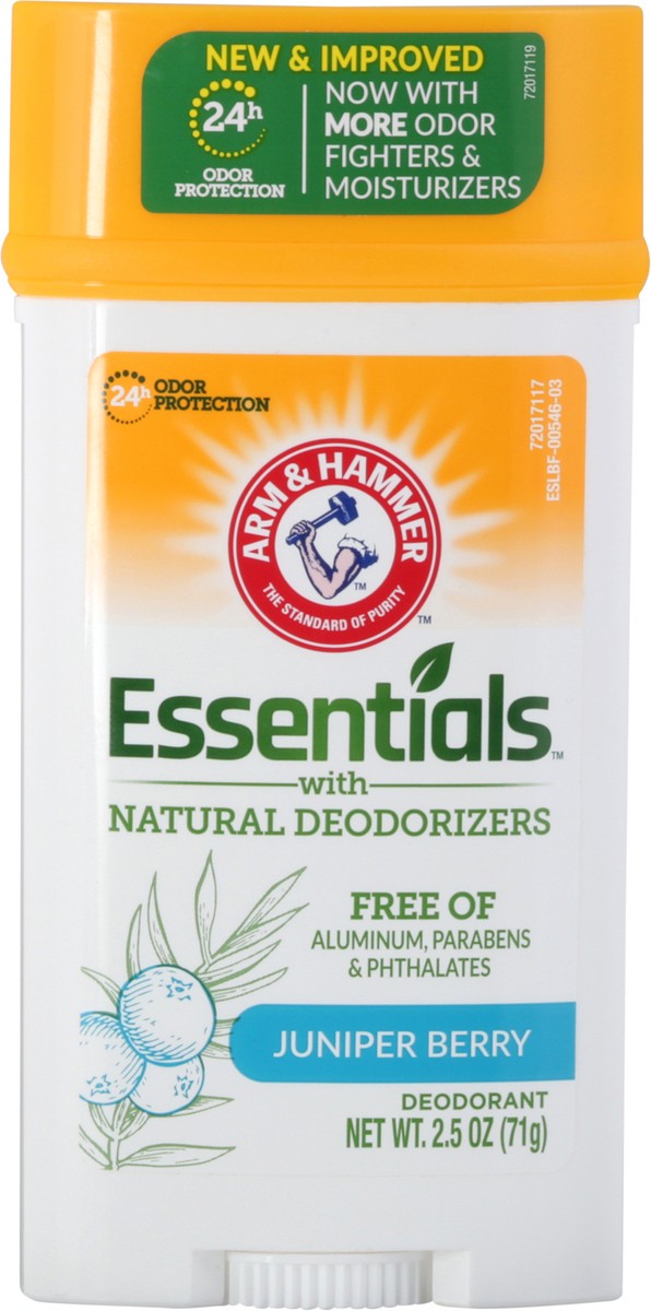 slide 13 of 13, ARM & HAMMER Essentials Deodorant- Clean Juniper Berry- Wide Stick- 2.5oz- Made with Natural Deodorizers- Free From Aluminum, Parabens & Phthalates, 2.5 oz