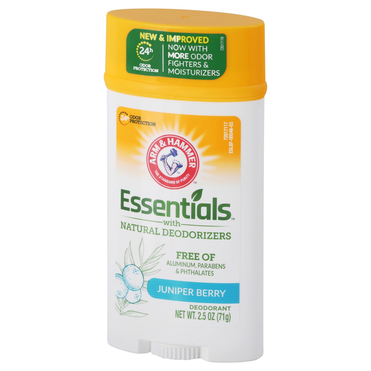 slide 10 of 13, ARM & HAMMER Essentials Deodorant- Clean Juniper Berry- Wide Stick- 2.5oz- Made with Natural Deodorizers- Free From Aluminum, Parabens & Phthalates, 2.5 oz