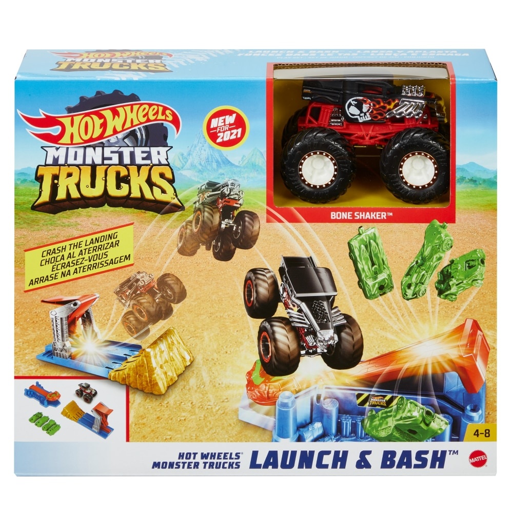 slide 1 of 1, Mattel Hot Wheels Monster Trucks Launch And Bash Playset, 1 ct