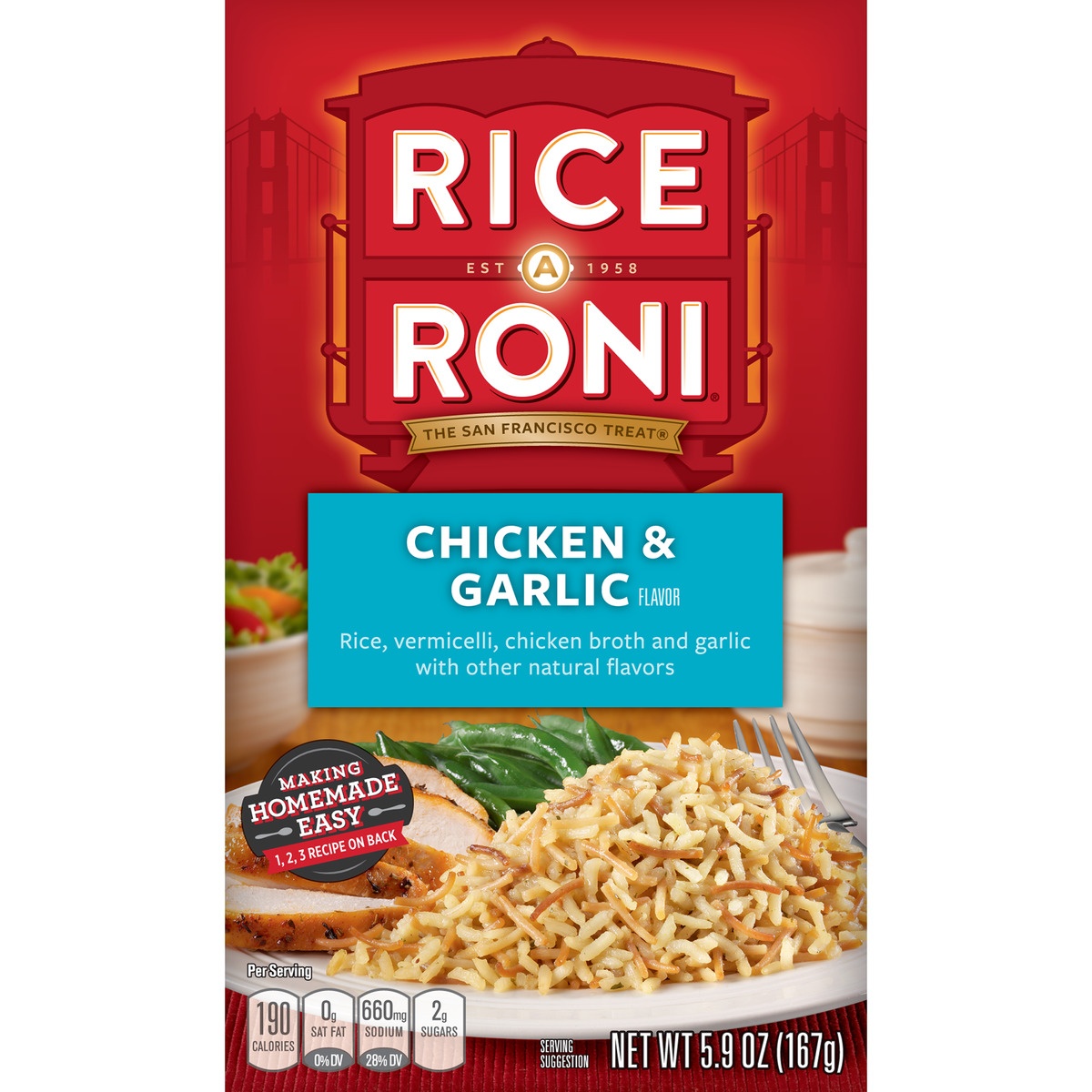 slide 1 of 4, Rice-A-Roni Chicken & Garlic Food Mix 5.9 oz, 5.9 oz