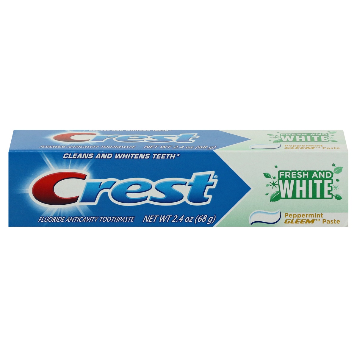 slide 1 of 9, Crest Fresh and White Peppermint Gleem Toothpaste - 2.4 Oz, 2.4 oz