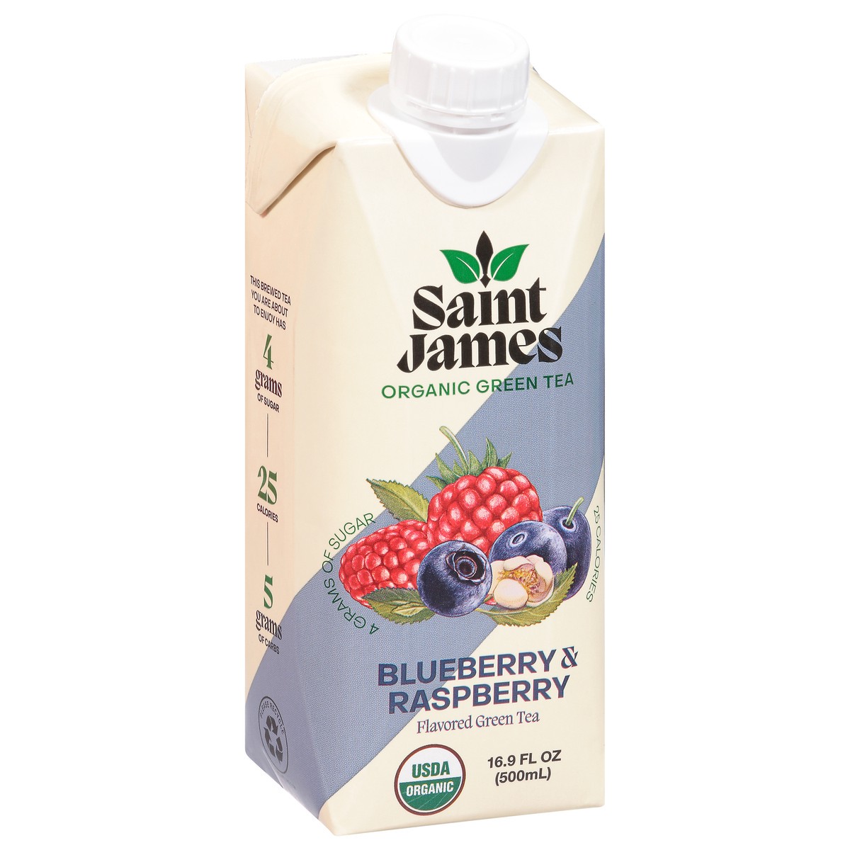 slide 3 of 13, Saint James Organic Blueberry & Raspberry Green Tea - 16.9 fl oz, 16.9 fl oz