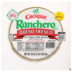 Cacique Ranchero Queso Fresco Part Skim Milk Cheese 35 oz. Pack