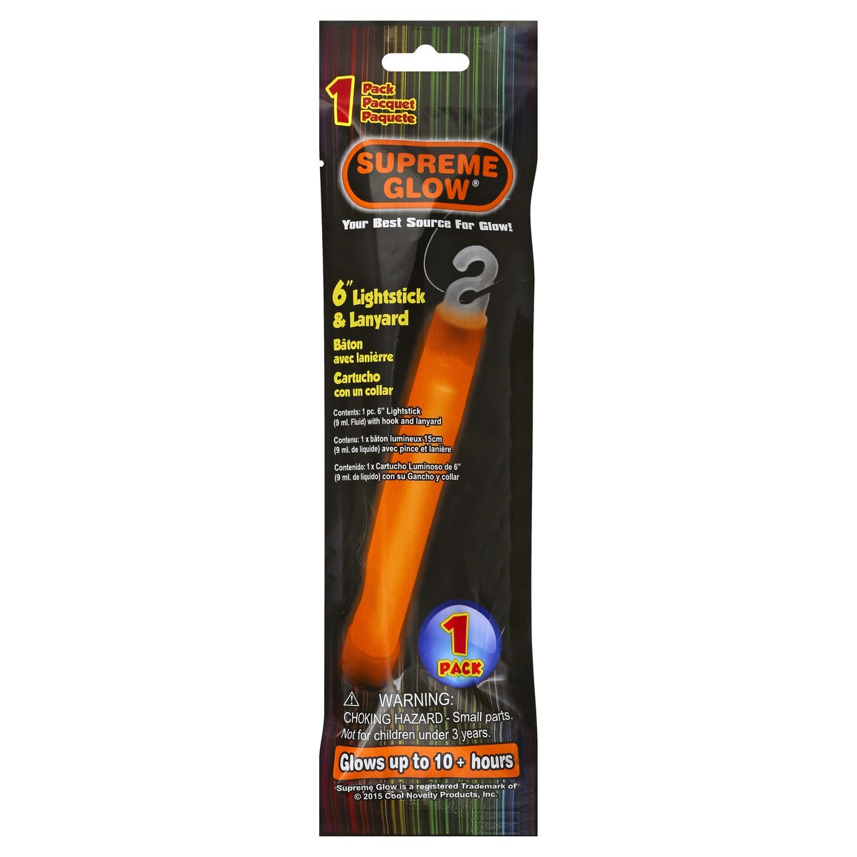 slide 3 of 3, Supreme Orange Glow Stick 6 Inch, 1 ct