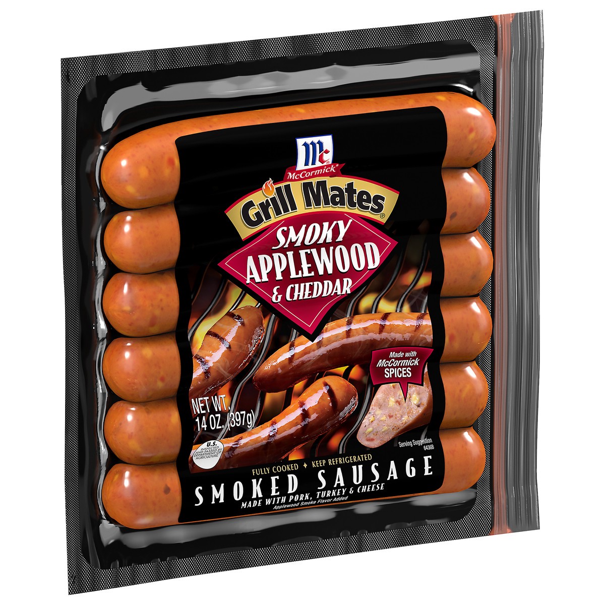 Mccormick Grill Mates Sausage Smoked Smoky Applewood And Cheddar 14 Oz