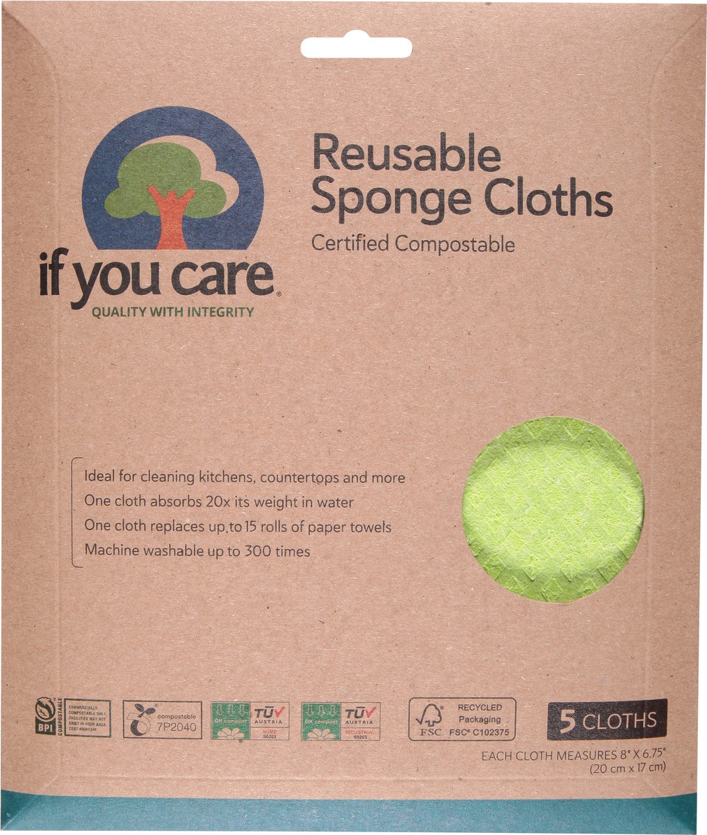 slide 6 of 9, If You Care Ifyc Sponge Cloths, 5 ct