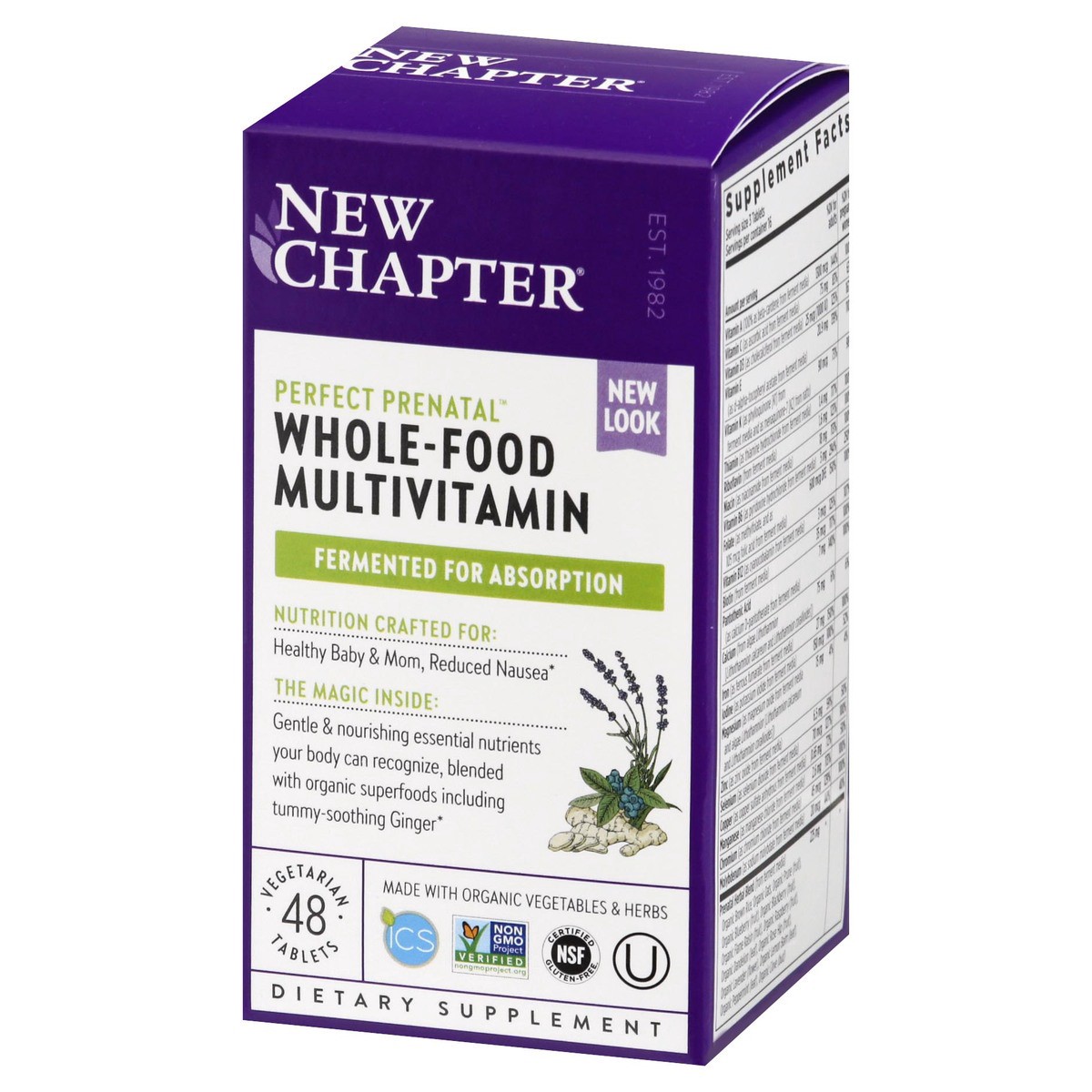 slide 9 of 9, New Chapter Perfect Prenatal Whole-Food Vegetarian Tablets Multivitamin 48 ea, 48 ct