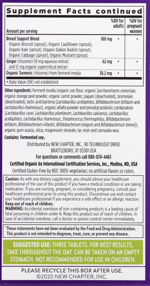 slide 8 of 9, New Chapter Perfect Prenatal Whole-Food Vegetarian Tablets Multivitamin 48 ea, 48 ct