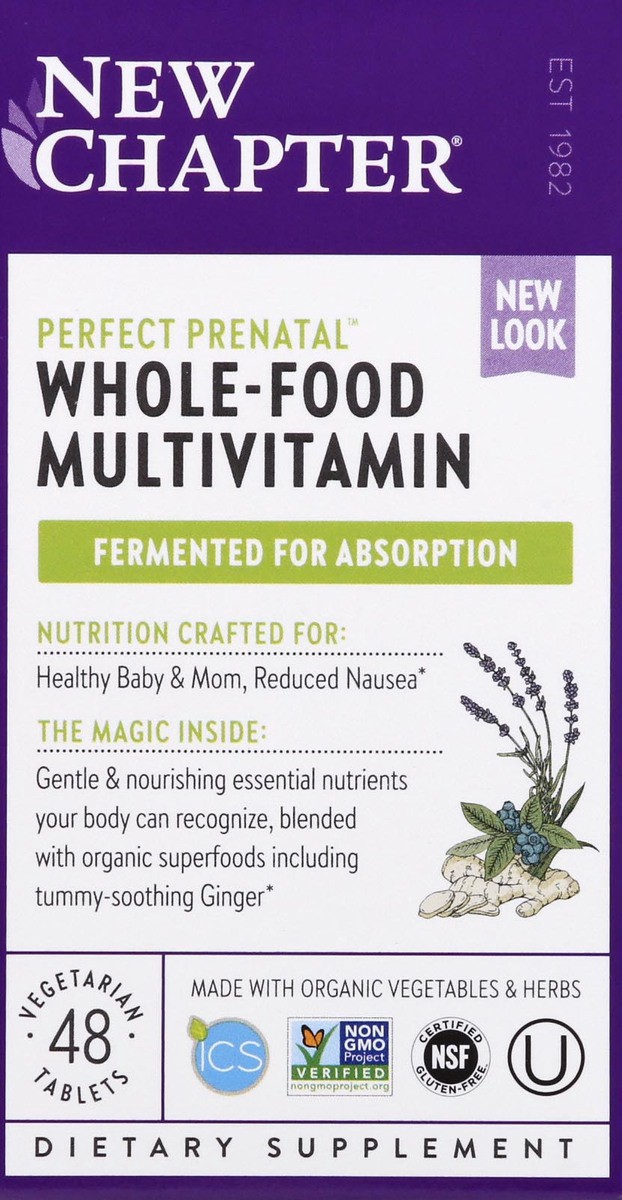 slide 1 of 9, New Chapter Perfect Prenatal Whole-Food Vegetarian Tablets Multivitamin 48 ea, 48 ct