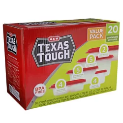 H-E-B Texas Tough Food Storage Value Pack Containers