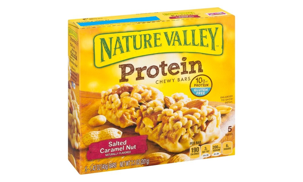 slide 2 of 3, Nature Valley Chewy Granola Bar, Protein, Salted Caramel Nut, 5 Bars, 5 ct; 7.5 oz