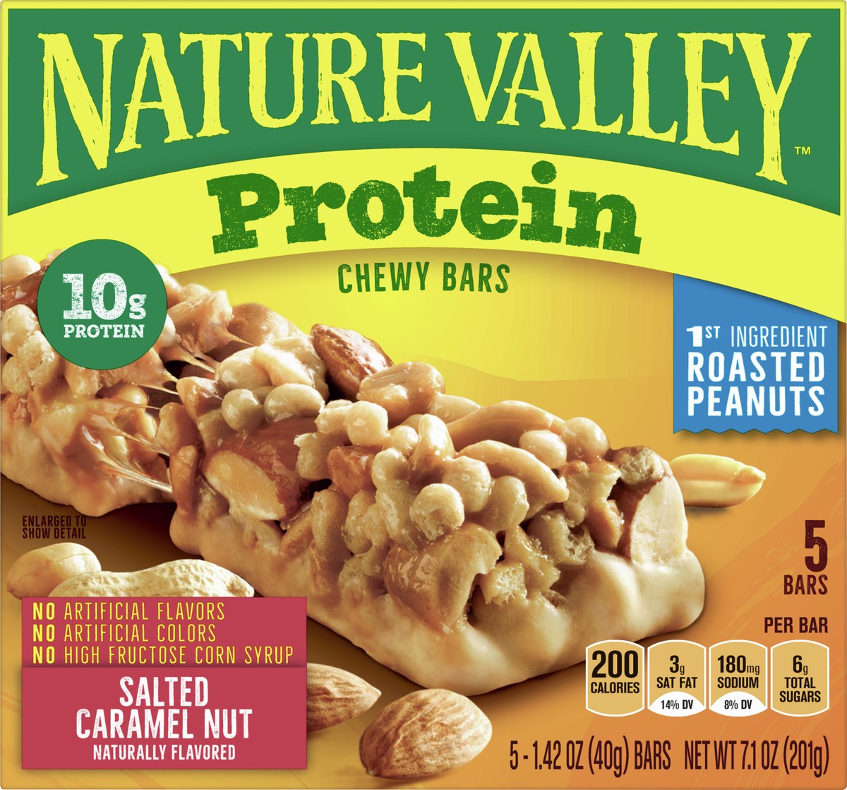slide 3 of 13, Nature Valley Salted Caramel Nut Protein Chewy Bars, 5 ct; 1.42 oz