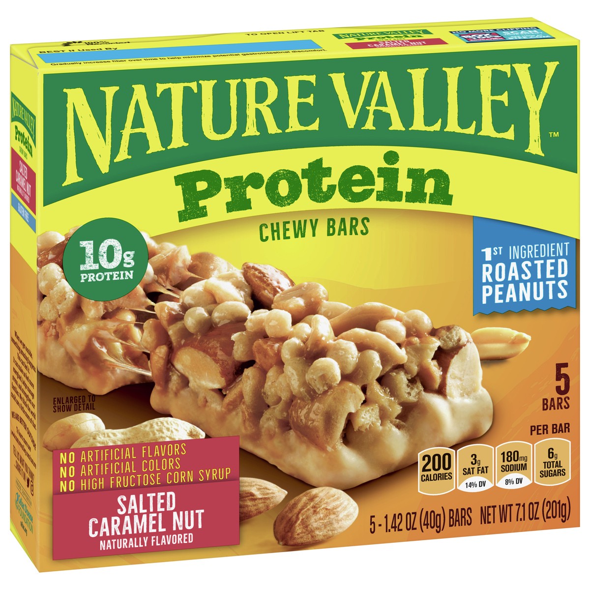 slide 7 of 13, Nature Valley Salted Caramel Nut Protein Chewy Bars, 5 ct; 1.42 oz