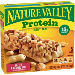 Nature Valley Chewy Granola Bar, Protein, Salted Caramel Nut, 5 Bars