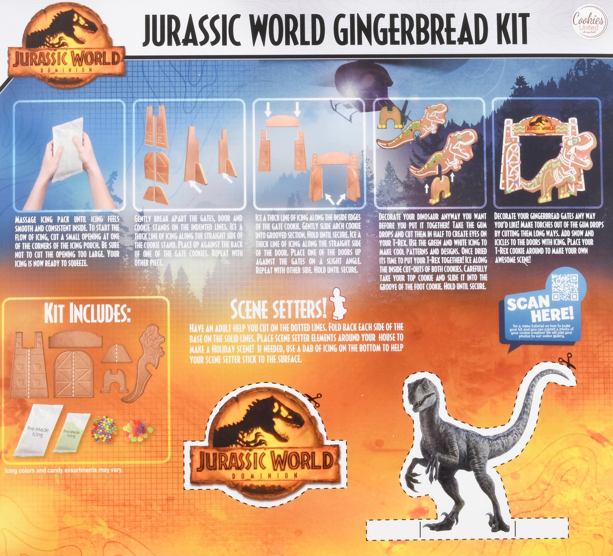 slide 3 of 9, COOKIES UNITED Xcjurassic Gingerbread House Kit, 21 oz