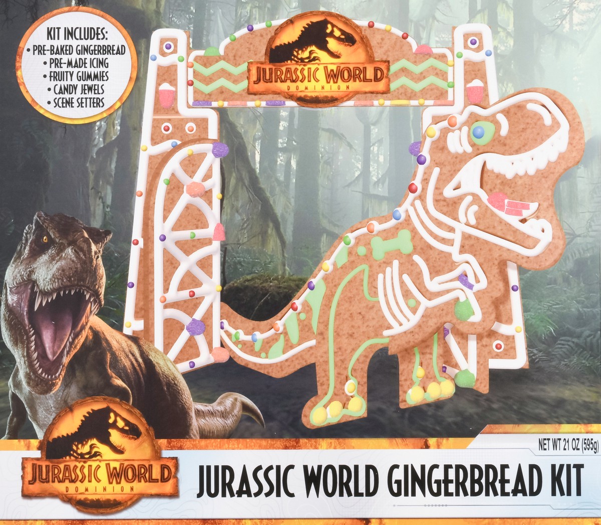 slide 7 of 9, COOKIES UNITED Xcjurassic Gingerbread House Kit, 21 oz