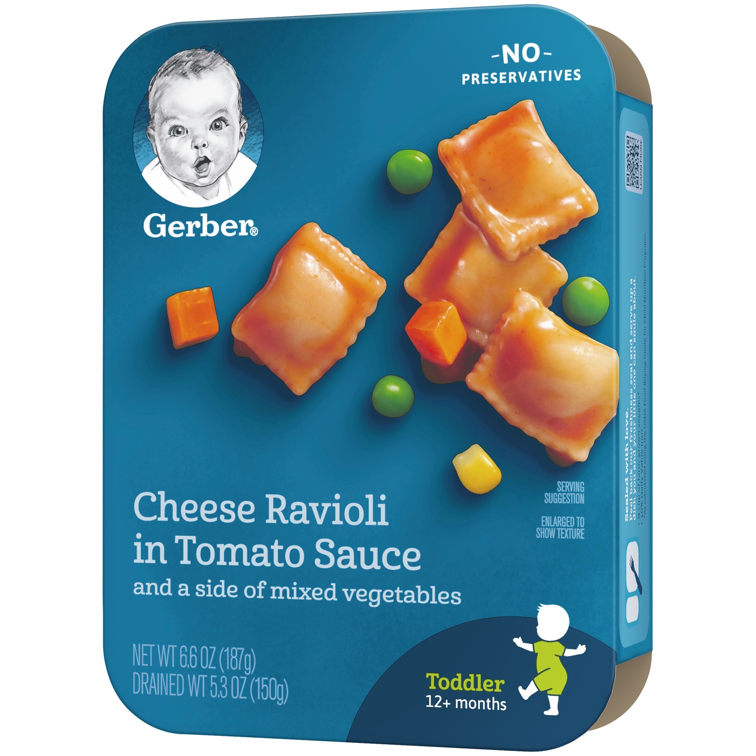 slide 4 of 9, Gerber Mealtime for Toddler, Cheese Ravioli in Tomato Sauce with Mixed Vegetables Toddler Food, 6.6 oz Tray, 6.6 oz