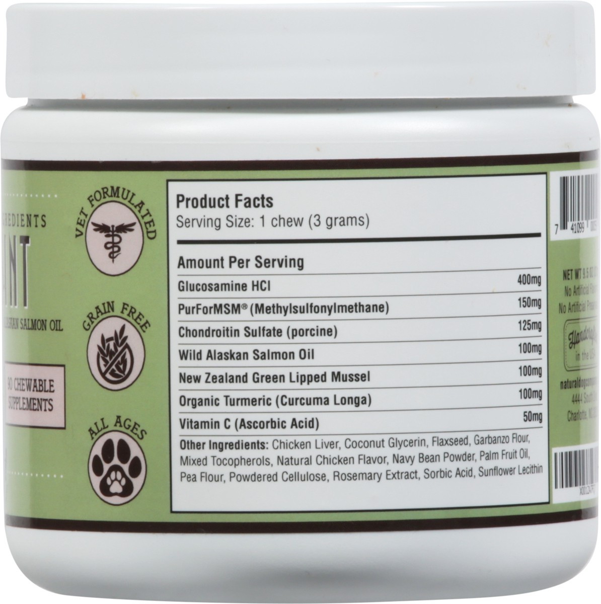 slide 7 of 9, Natural Dog Company Hip & Joint Chicken Liver & Turmeric Chewable Supplements 90 ea, 90 ct
