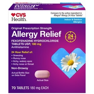 slide 1 of 1, CVS Health Fexofenadine Tablets, 70 Ct, 70 ct