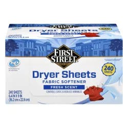 First Street Dryer Sheets Fresh Scent Fabric Softener