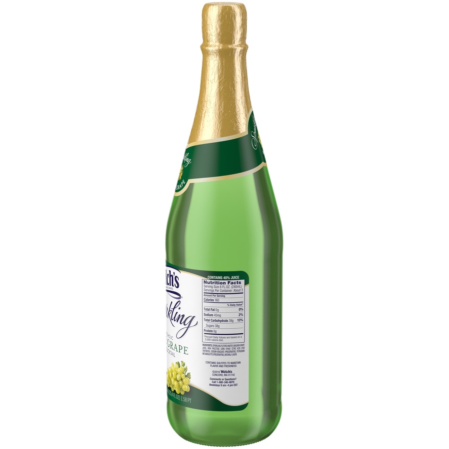 slide 4 of 6, Welch's Sparkling White Grape Juice Glass Bottles, 25.4 fl oz