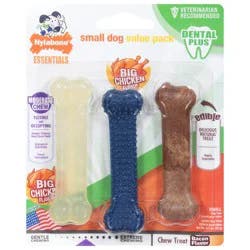 Nylabone Essentials Value Pack Small Dog Big Chicken Flavor, Bacon Flavor Dog Toy Value Pack 0.7 oz