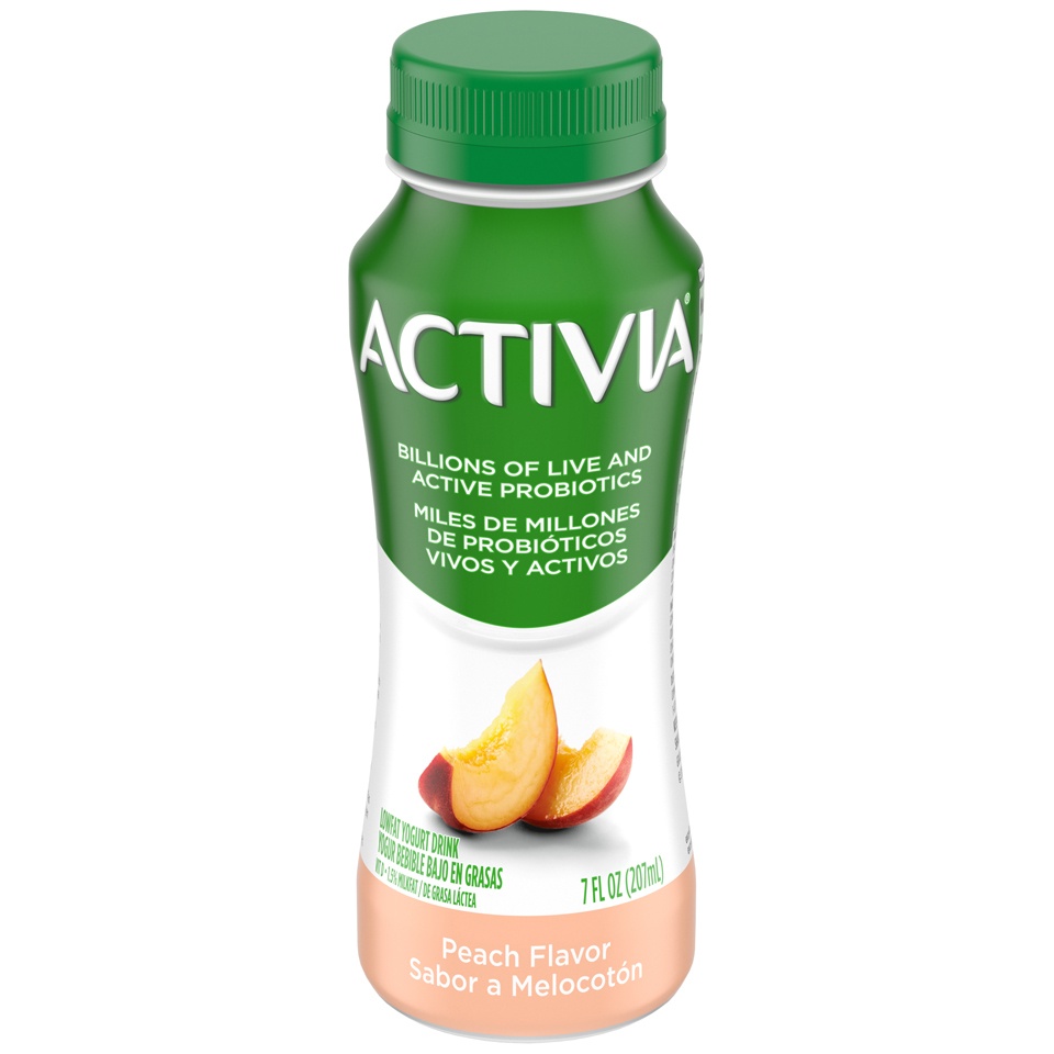 slide 2 of 6, Activia Peach Probiotic Lowfat Yogurt Drink, Probiotic Yogurt Drink, 7 FL OZ, 7 fl oz