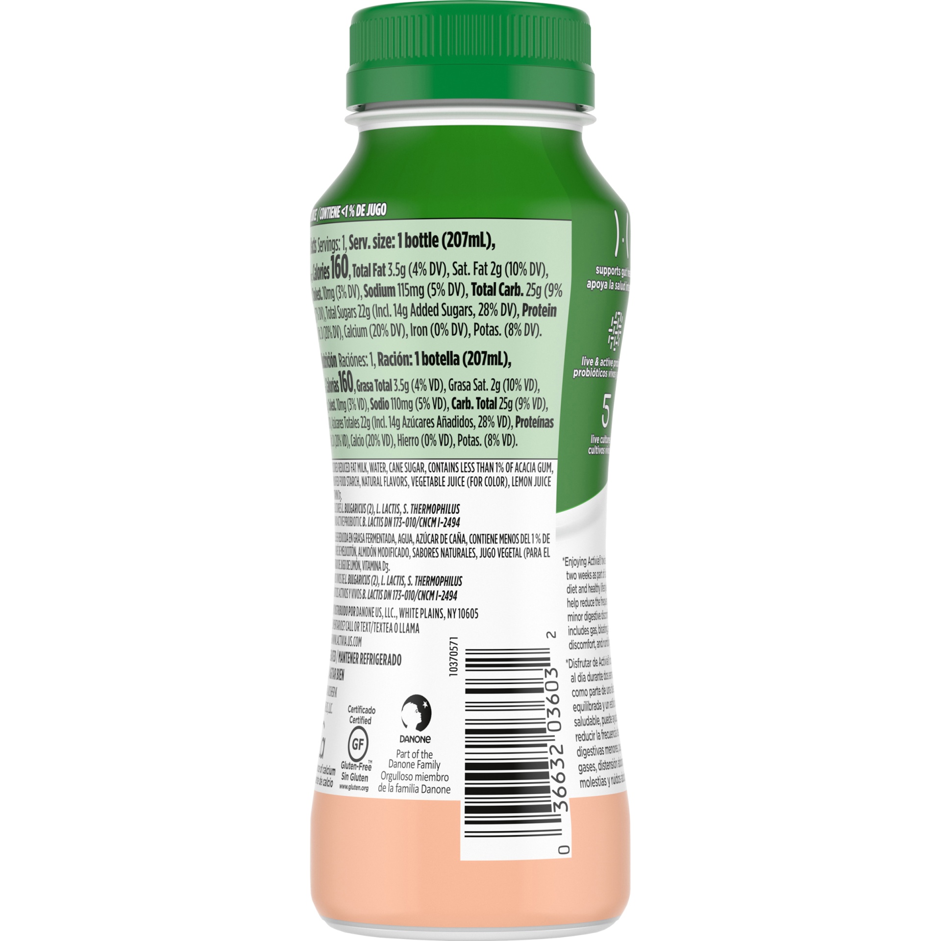 slide 4 of 6, Activia Peach Probiotic Lowfat Yogurt Drink, Probiotic Yogurt Drink, 7 FL OZ, 7 fl oz