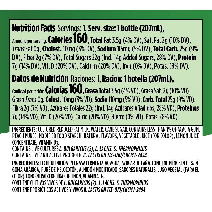 slide 5 of 6, Activia Peach Probiotic Lowfat Yogurt Drink, Probiotic Yogurt Drink, 7 FL OZ, 7 fl oz