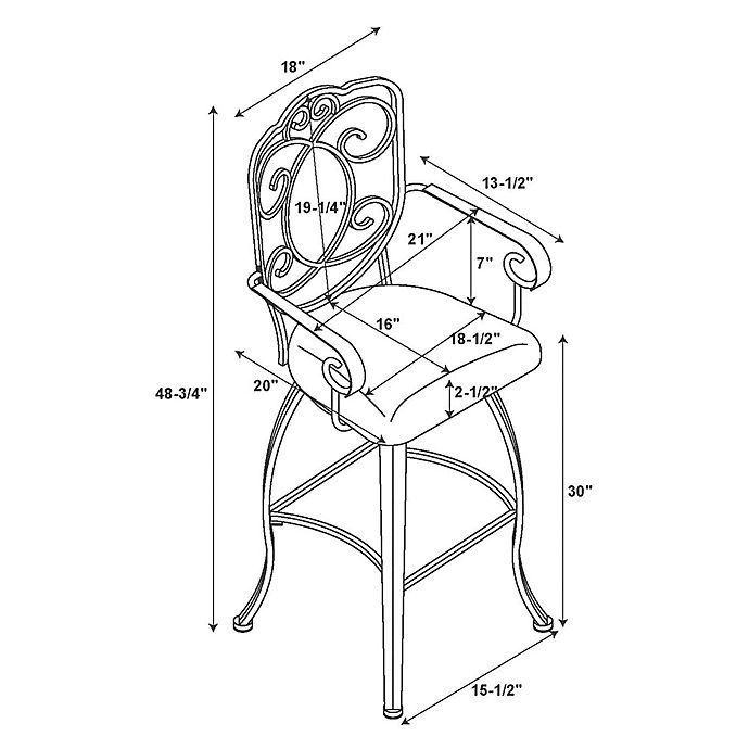 slide 2 of 2, Linon Home Preston Stool, 30 in