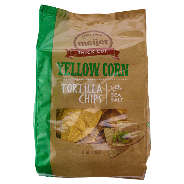 slide 1 of 2, Meijer Yellow Corn Tortilla Chips, Thick Cut, 14 oz